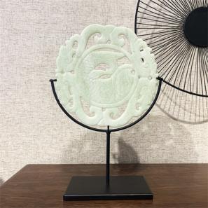 natural jade chinese bi disc 