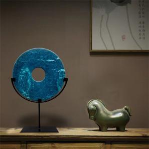 blue jade chinese bi disc 